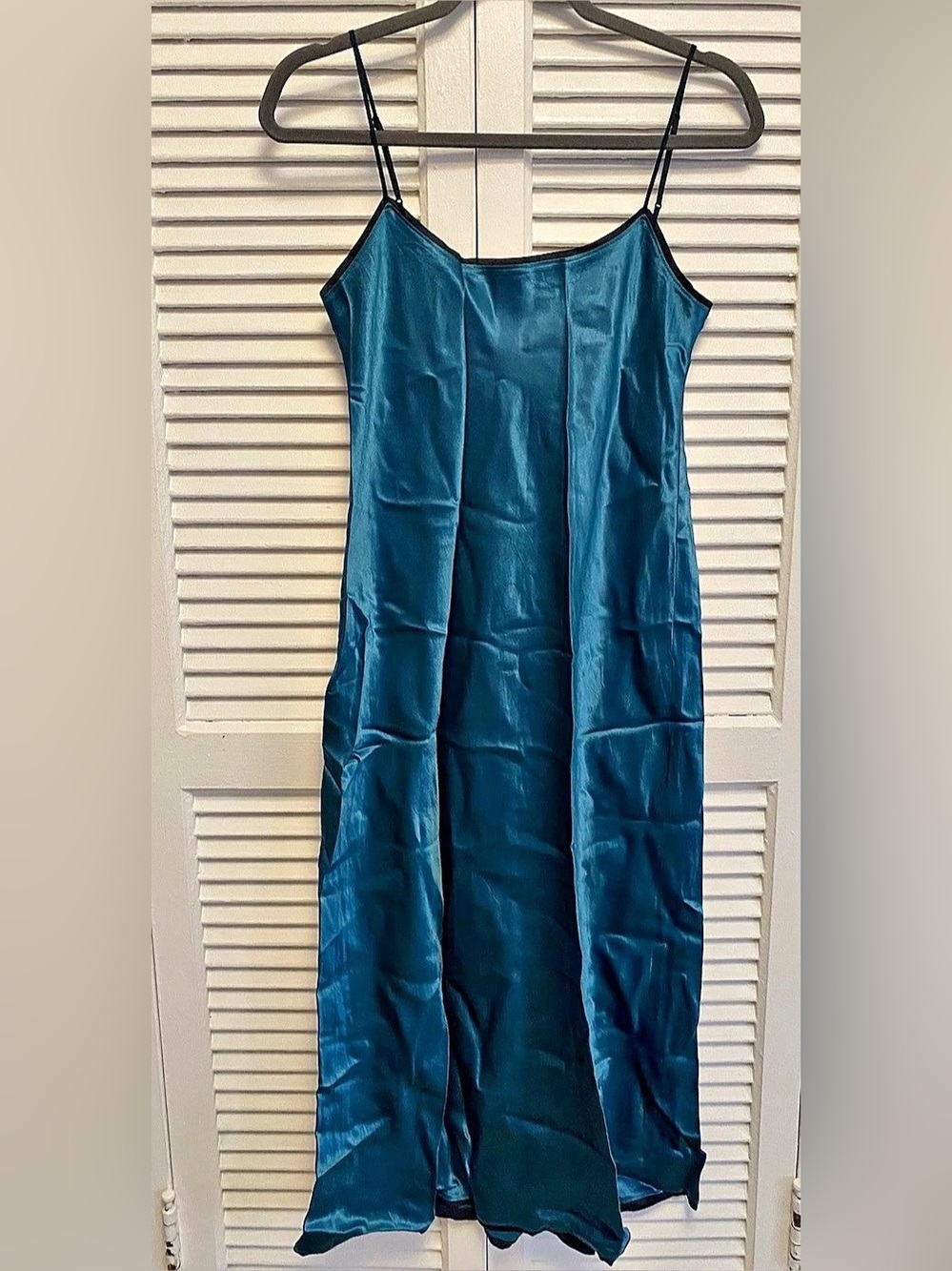 Vince. Satin Slip Midi Dress in Blue Size Small